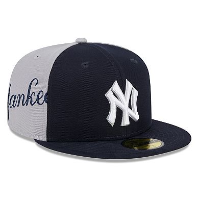 Men's New Era Navy/Gray New York Yankees Gameday Sideswipe 59FIFTY Fitted Hat