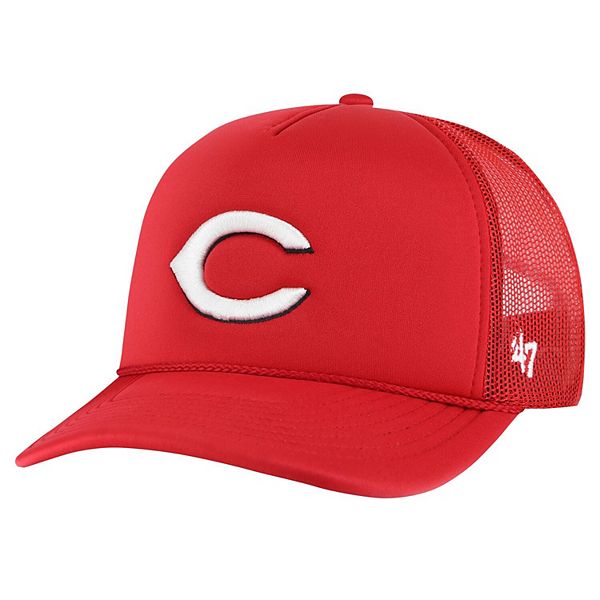 Men's '47 Red Cincinnati Reds Foamo Trucker Snapback Hat