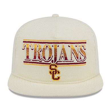 Men's New Era White USC Trojans Throwback Golfer Corduroy Snapback Hat