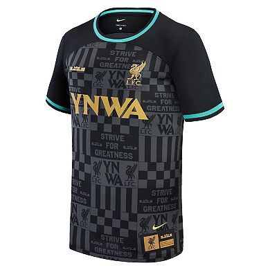 Youth Nike  Black Liverpool x LeBron James Collection 2023/24 Stadium Replica Jersey