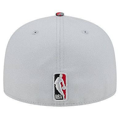 Men's New Era Gray Portland Trail Blazers Active Color Camo Visor 59FIFTY Fitted Hat