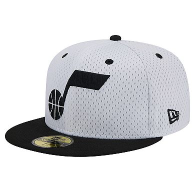 Men's New Era White/Black Utah Jazz Throwback 2Tone 59FIFTY Fitted Hat