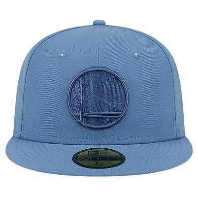 Men's New Era Blue Golden State Warriors Color Pack Faded Tonal 59FIFTY Fitted Hat