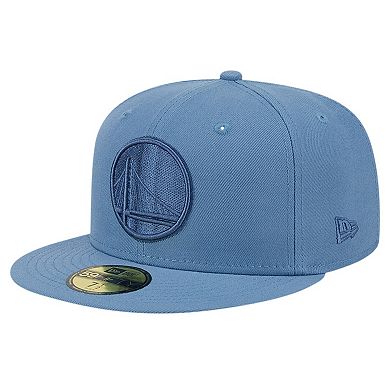 Men's New Era Blue Golden State Warriors Color Pack Faded Tonal 59FIFTY Fitted Hat