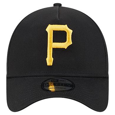Men's New Era Black Pittsburgh Pirates Team Color A-Frame 9FORTY Adjustable Hat