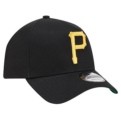 Men's New Era Black Pittsburgh Pirates Team Color A-Frame 9FORTY Adjustable Hat