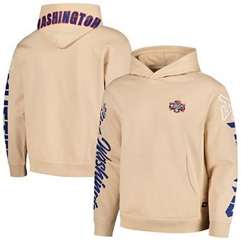 Unisex The Wild Collective Cream Washington Mystics Graffiti Acid Wash Pullover Hoodie