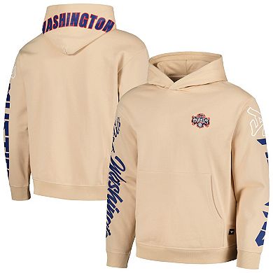 Unisex The Wild Collective Cream Washington Mystics Graffiti Acid Wash Pullover Hoodie