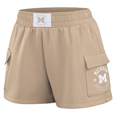 Women's WEAR by Erin Andrews Tan Michigan Wolverines Neutral Shorts