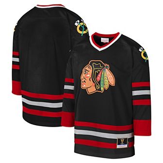 Youth Mitchell & Ness Black Chicago Blackhawks 1997 Blue Line Player Jersey