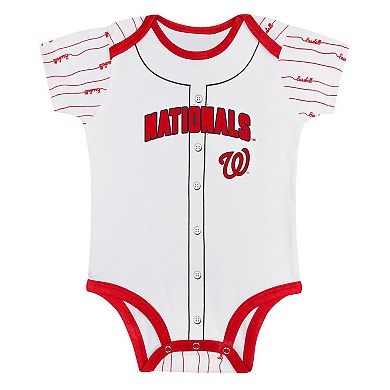 Newborn & Infant Gray/White Washington Nationals Two-Pack Play Ball Bodysuit Set