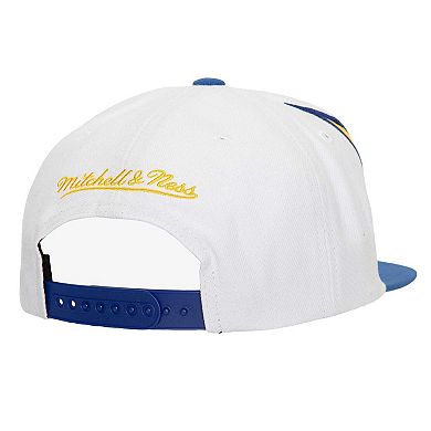 Men's Mitchell & Ness White/Royal Golden State Warriors Waverunner Snapback Hat