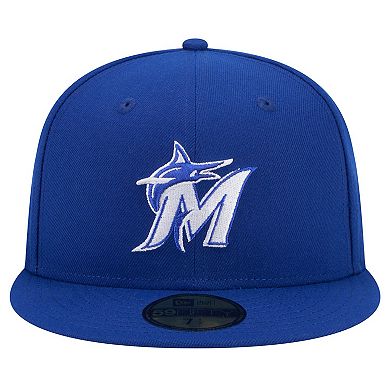 Men's New Era Royal Miami Marlins White Logo 59FIFTY Fitted Hat