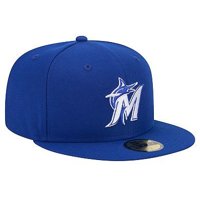 Men's New Era Royal Miami Marlins White Logo 59FIFTY Fitted Hat
