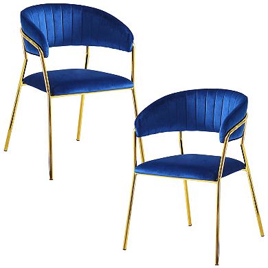 Best Master Furniture Bellai 18" Velour Fabric Dining Chair (Set of 2)