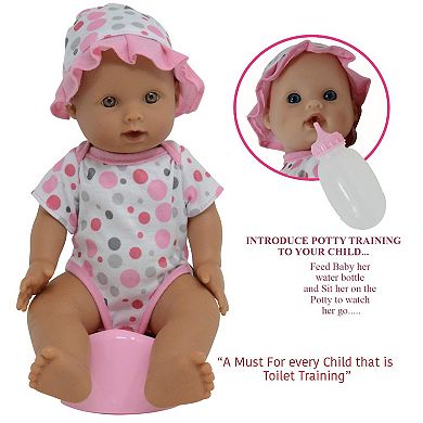 The New York Doll Collection 12 Inch Drink And Wet Potty Training Baby Doll