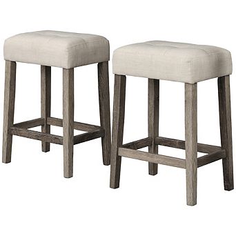 Best Master Furniture Yosef 24" Wood Counter Stool (Set of 2)