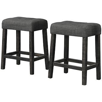 Best Master Furniture Yosef 24" Wood Counter Stool (Set of 2)