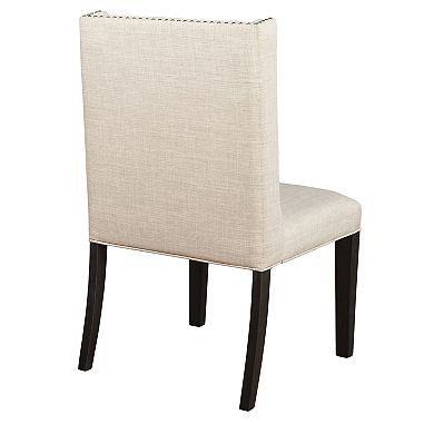 Best Master Furniture Mia Linen Upholstered Wood Parsons Chairs with Nailhead Trim (Set of 2)