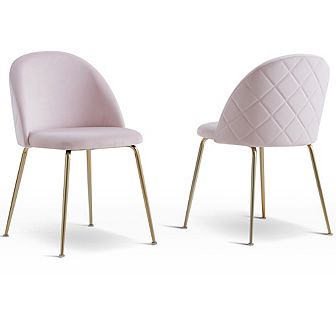 Best Master Furniture Miramar Velvet Metal Dining Chairs (Set of 2)