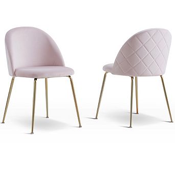 Best Master Furniture Miramar Velvet Metal Dining Chairs (Set of 2)