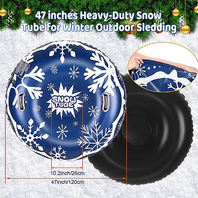 47" Winter Snow Tube For Sledding