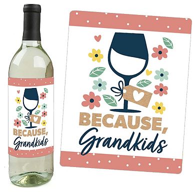 Big Dot Of Happiness Grandma, Happy Mother's Day Grandmother Wine Bottle Label Stickers 4 Ct