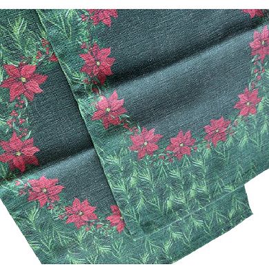 Holiday Themed Placemats, Poinsettia Flower Pattern Set of 2