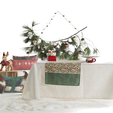 Holiday Runner Red Holly Berry And Cedar Greenery Mingle Together