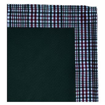 Hunter Green And Red Runner With Plaid Border, Holiday Decor