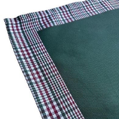 Hunter Green And Red Runner With Plaid Border, Holiday Decor