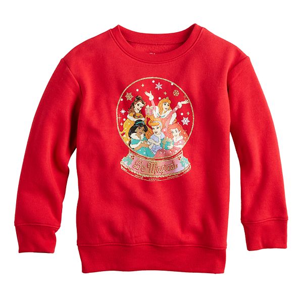 Girls Yellow Princess Graphics Round Neck Sweatshirt main image 0