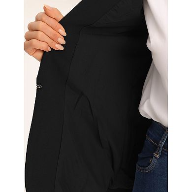 Girls Formal Long Sleeve Shawl Suit Jacket Open Front Design With Inner Pocket Elegant Kids For