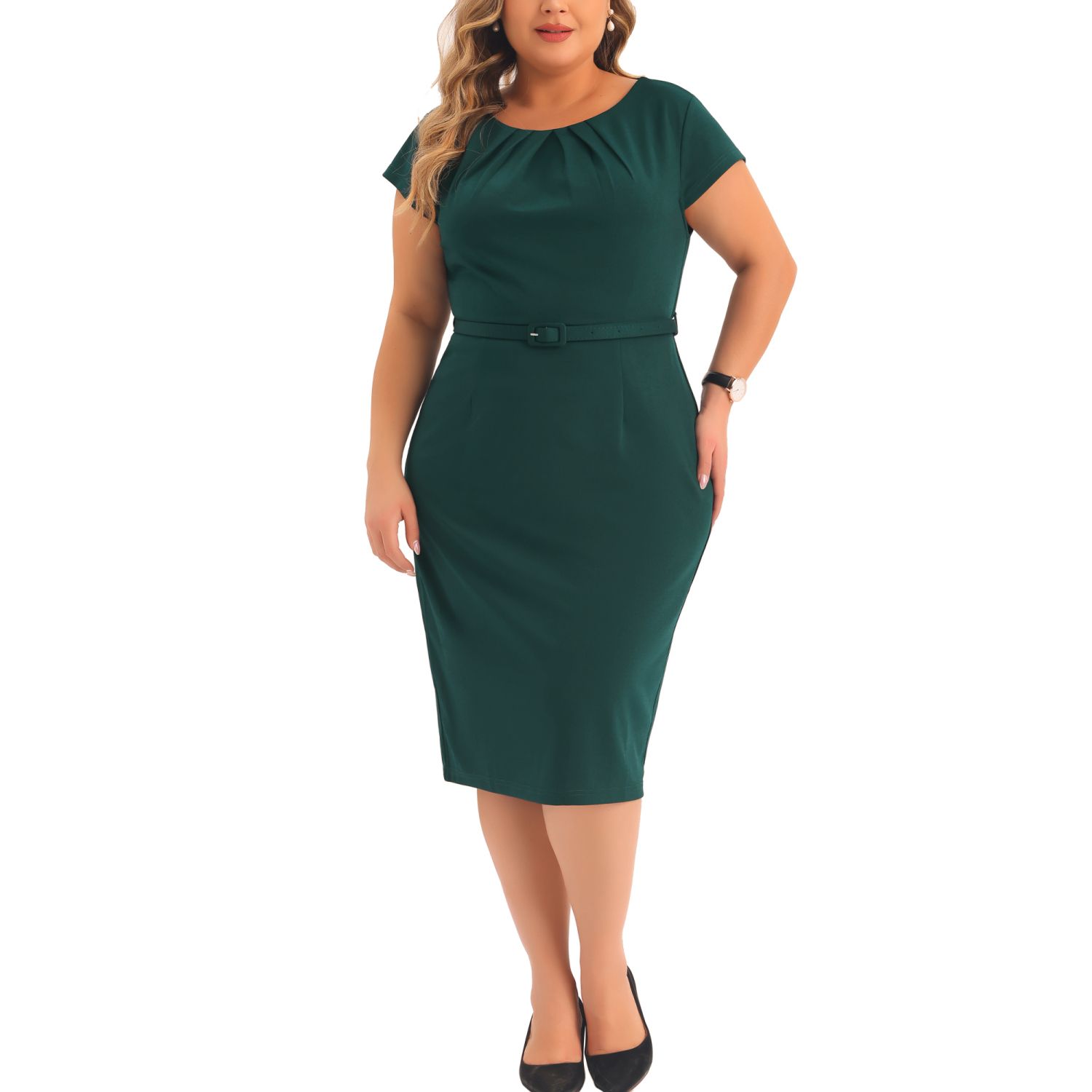Plus Size Office Dress for Women 50s 60s Vintage Pencil Dress Bodycon Wear to Work Dresses Plus Size Office Dress For Women 50s 60s Vintage Pencil Dress Bodycon Wear  To Work Dresses