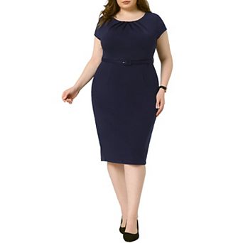 Plus Size Office Dress For Women 50s 60s Vintage Pencil Dress Bodycon Wear To Work Dresses