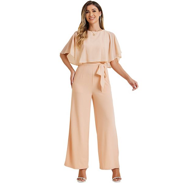 J Crew Ruffle retail Sleeve Jumpsuit 4T Wide Leg