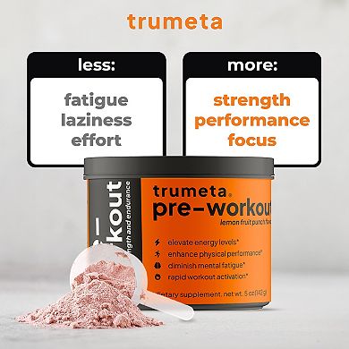 TRUMETA Lemon Fruit Punch Flavor Pre-Workout Powder