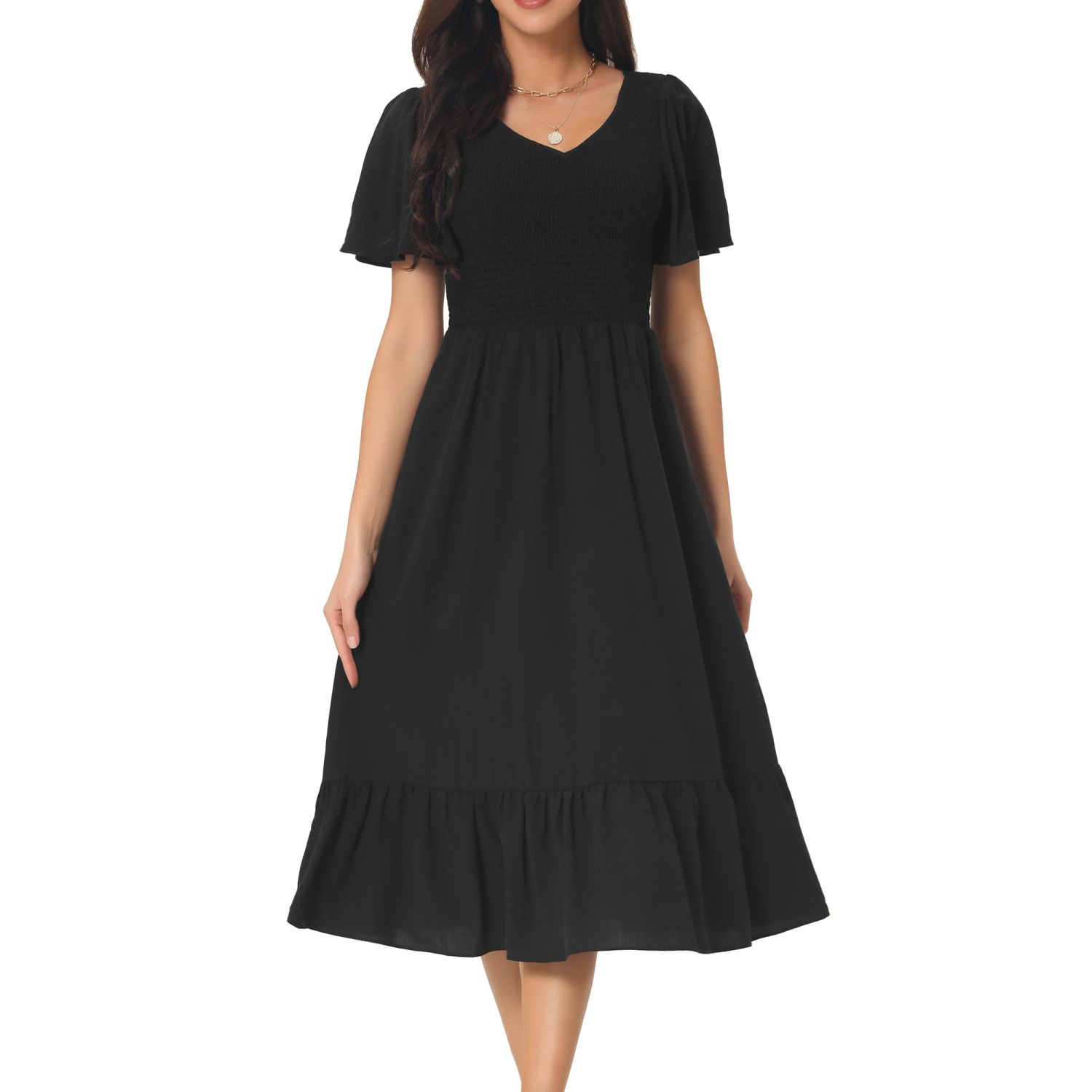 The Drop Women's Floral Maxi Dress  Short Sleeve V-Neck Summer Dress With  Pockets, Smocked High Waist For Beach Or Casual Wear Tube Top Dresses For  Women Summer