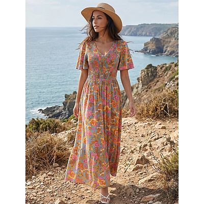 sachin and babi light blue dress Island Oasis High Waist Floral Maxi Skirt in Royal Blue main image 1