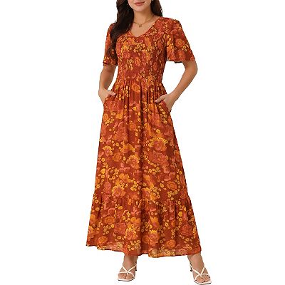 flowy traditional dresses Floral Printed Flowy A-line Dress Multi / US 18 main image 0