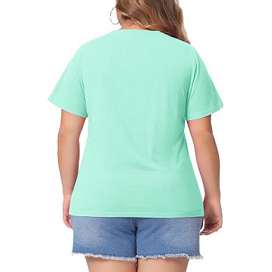 Plus Size T Shirts for Women Short Sleeve V Neck Basic Casual Summer Tops