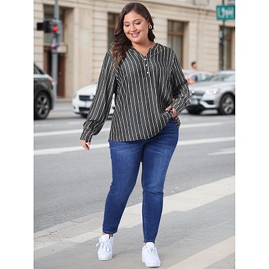 Plus Size Shirts for Women Long Sleeve Button Down Shirt Tops Blouse