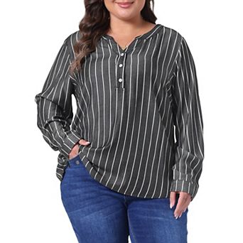 Plus Size Shirts for Women Long Sleeve Button Down Shirt Tops Blouse