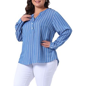 Plus Size Shirts for Women Long Sleeve Button Down Shirt Tops Blouse