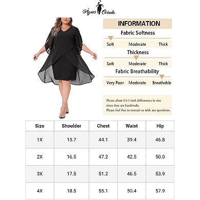 Plus Size Chiffon Cocktail Dresses For Women Mesh 2024 Wedding Guest Party Overlay Short Dress