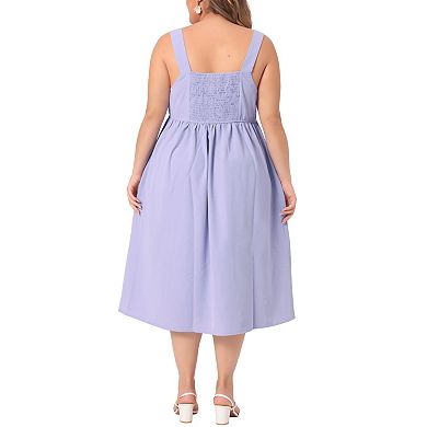 Plus Size Cami Dress For Women Cute With Bow Flowy Midi Dresses 2024 Summer