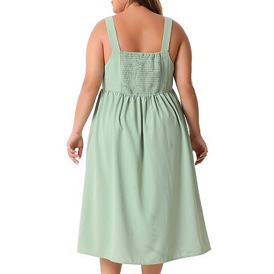 Plus Size Cami Dress for Women Cute with Bow Flowy Midi Dresses