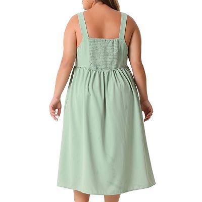 Plus Size Cami Dress For Women Cute With Bow Flowy Midi Dresses
