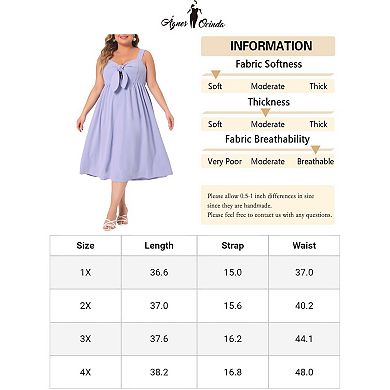 Plus Size Cami Dress For Women Cute With Bow Flowy Midi Dresses 2024 Summer