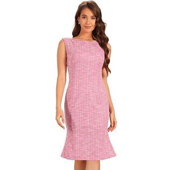 Tweed Dress For Women's Summer Sleeveless Elegant Plaid Bodycon Dress